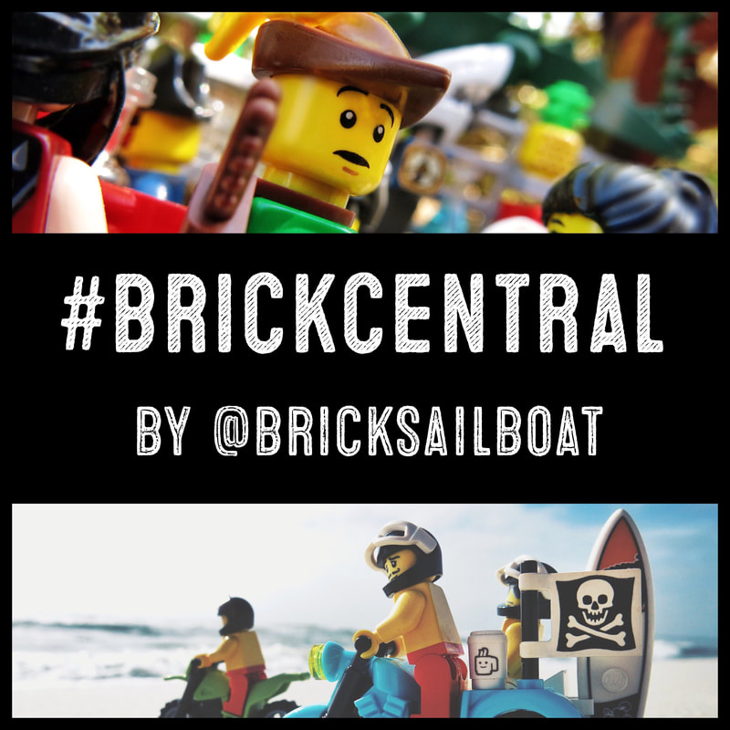 A title slide for Brick Sailboat #brickcentral hosting on Instagram